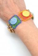 Vibrant Vintage Button Bracelet